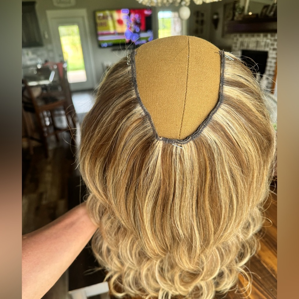 Full Shine brand human hair U part half wig 14-16in - Picture 4 of 16